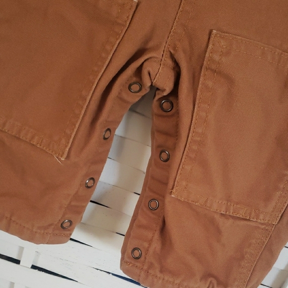 Carhartt Tan Baby  Overalls Size 6M - Picture 2 of 5